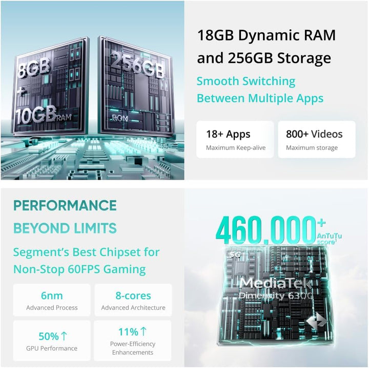 realme 14T 5G Smartphone 8+256GB, Dimensity 6300 5G Chipsatz, 6000mAh Titan Battery, 45W Fast Charge