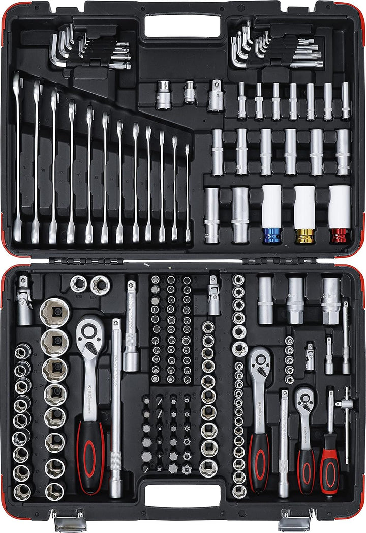 BGS Diy 15217 | Steckschlüssel-Satz | Antrieb 6,3 mm (1/4") / 10 mm (3/8") / 12,5 mm (1/2") | 176-tl