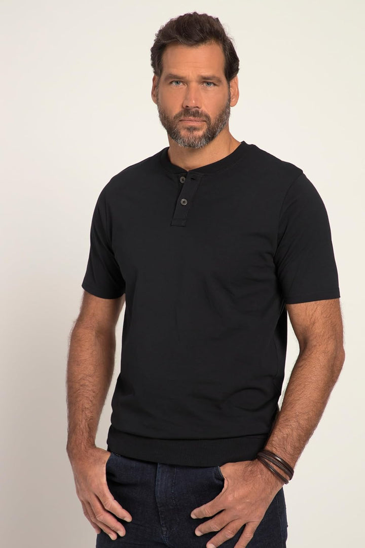 JP 1880 Herren grosse Grössen Übergrössen Menswear L-8XL Henley, Bauchfit, Halbarm, Rundhals 818628