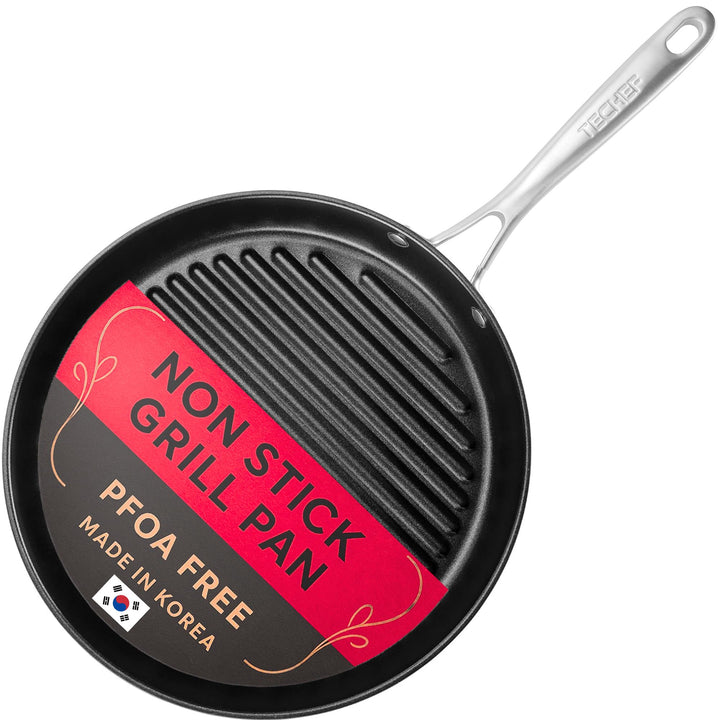 TECHEF OXGP Onyx Collection Grillpfanne, Teflon-Platin-Antihaftbeschichtung, PFOA-frei, 30,5 cm, Alu