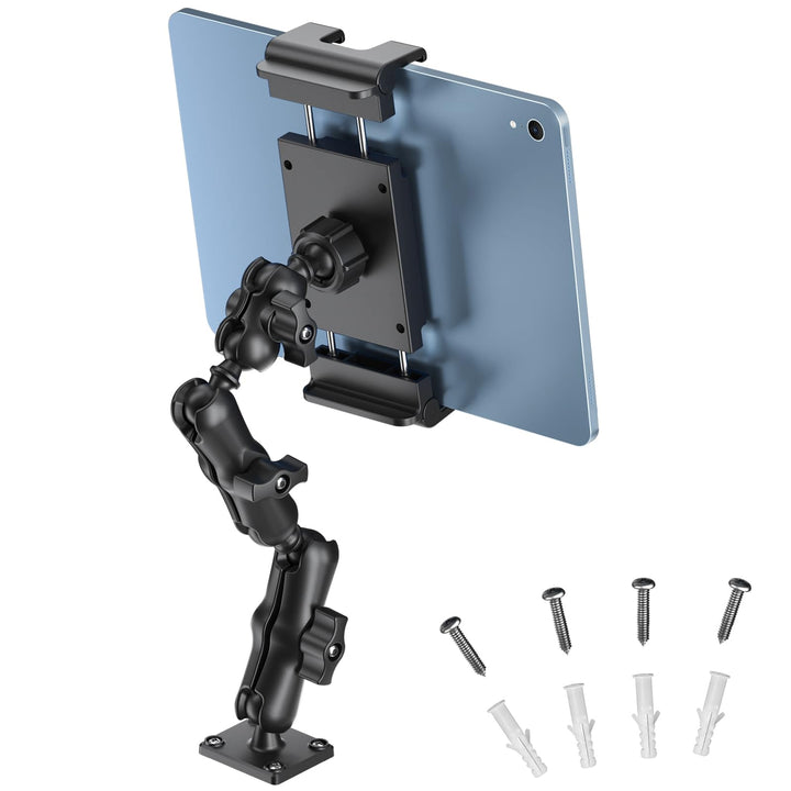 PLDHPRO Tablet Halterung Auto Bohrbasis, Tablethalterungen Auto für LKW Armaturenbrett, Wand & Schre
