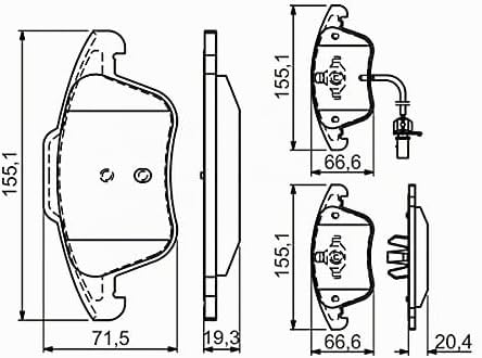 Bosch BP1459 Bremsbeläge - Vorderachse - ECE-R90 Zertifizierung - vier Bremsbeläge pro Set