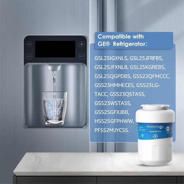 Waterdrop Kühlschrank Wasserfilter MWF, Ersatz für GE® SmartWater MWF MWFA MWFP GWF GWFA GWF01 10105