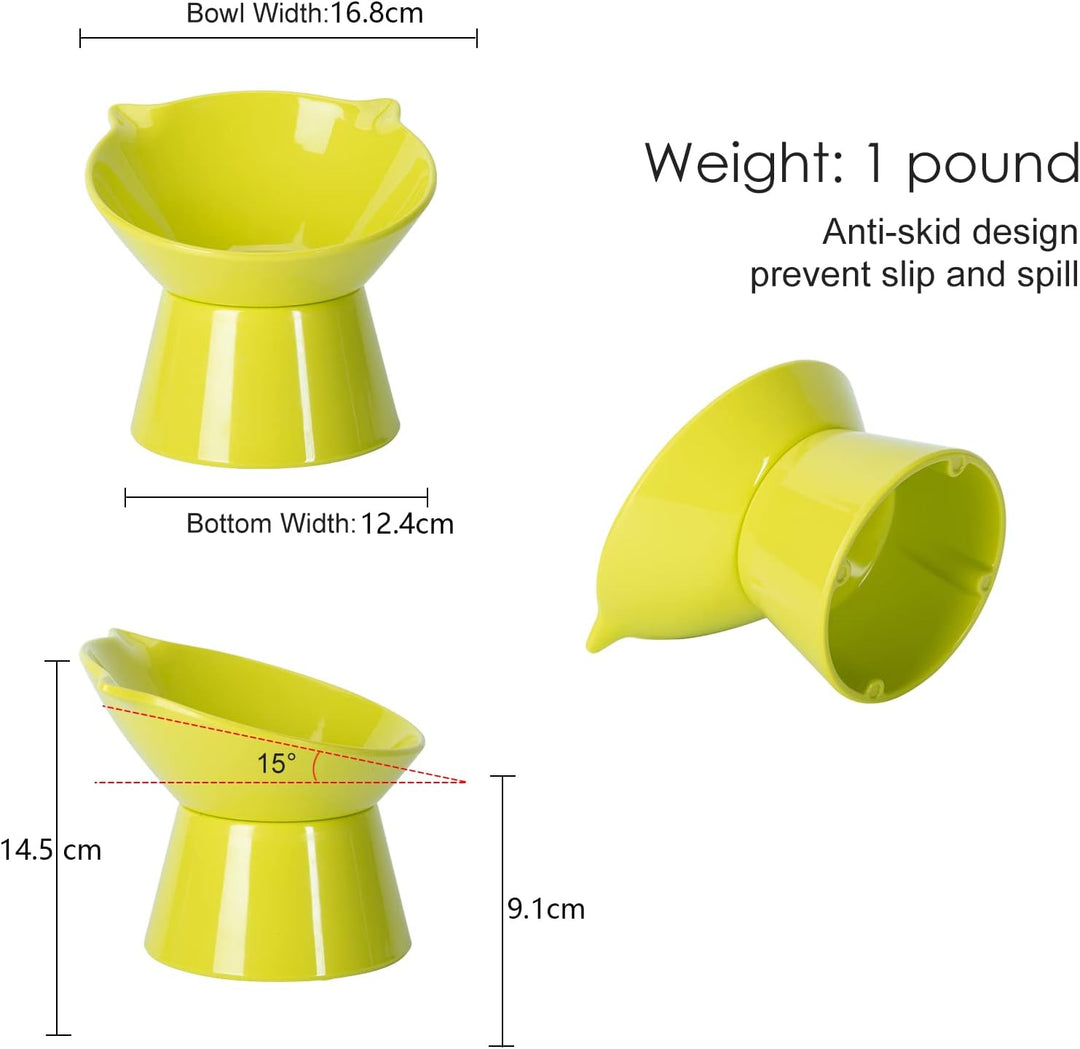 Futternapf Katze,Katzennapf Erhöht mit 15° Neigung Fressnapf Katze,Anti-Erbrechen Katzennäpfe für Fu