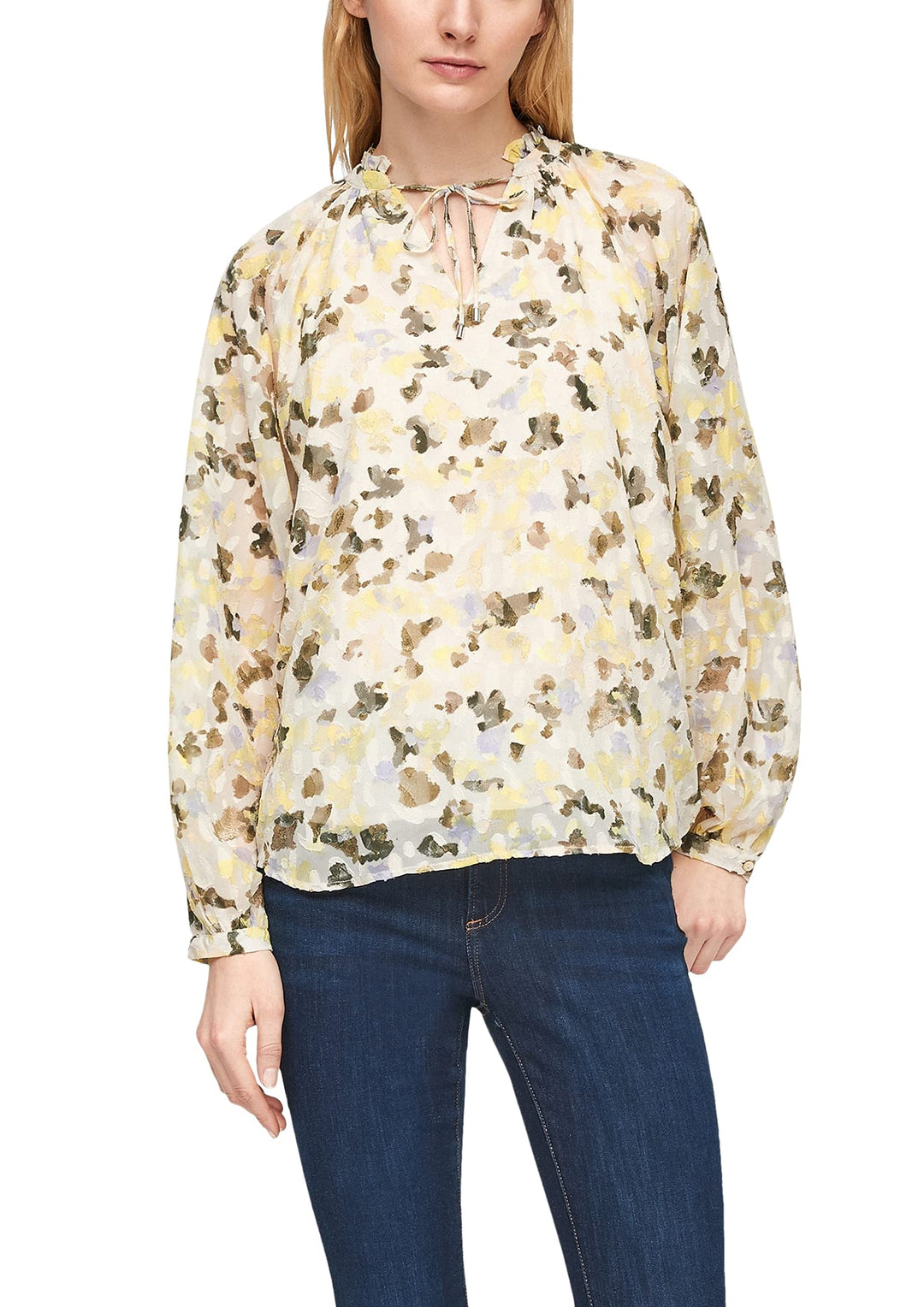 s.Oliver Damen Bluse 36 Off-white All Over, 36 Off-white All Over