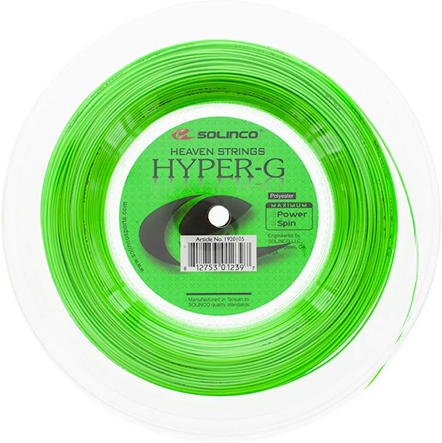 Solinco Hyper-G 200M Grün Tennis Saitenrolle 200m Monofil Grün 19, 19