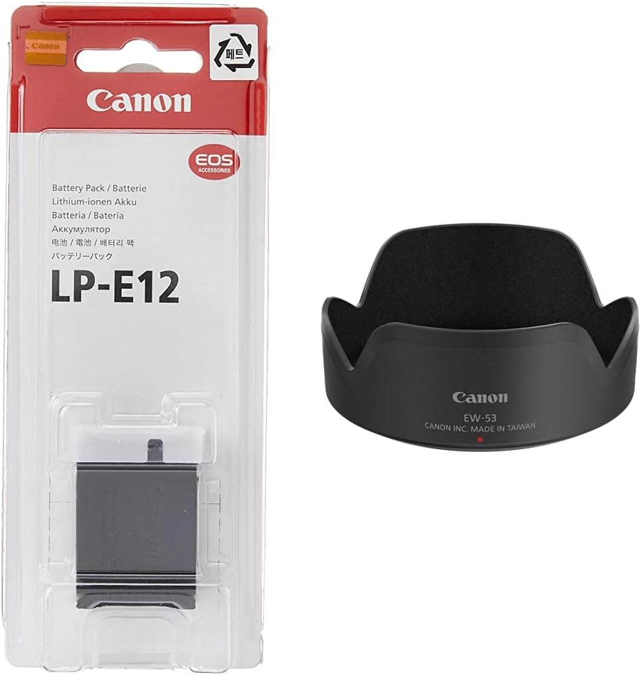Canon Akku LP-E12 (875mAh) für EOS M & EW-53 Gegenlichtblende Bundle mit Gegenlichtblende, Bundle mi