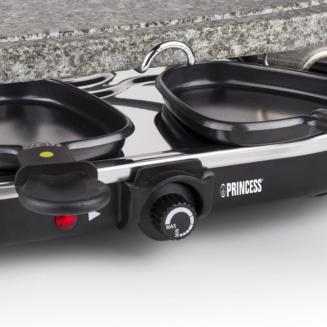 Princess ovaler Raclette-Stein Grill, 1200 Watt, regelbarer Thermostat, für 8 Personen, antihaftbesc