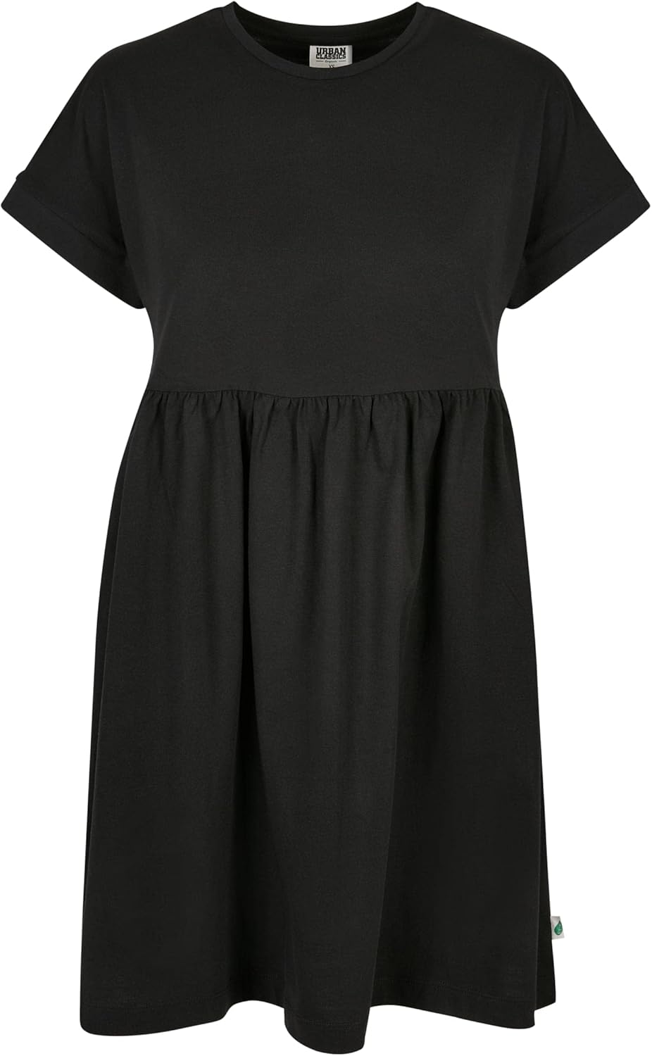 Urban Classics Damen Kleid Ladies Organic Empire Valance Tee Dress, Volantkleid für Frauen, Loose Fi