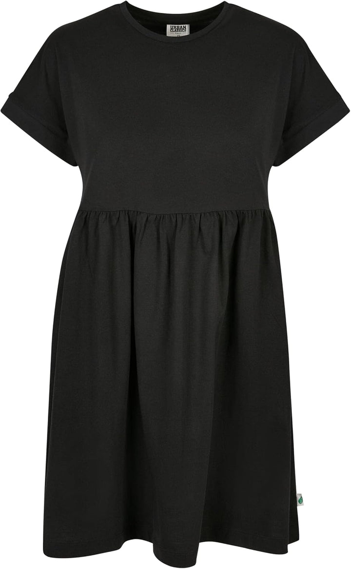 Urban Classics Damen Kleid Ladies Organic Empire Valance Tee Dress, Volantkleid für Frauen, Loose Fi