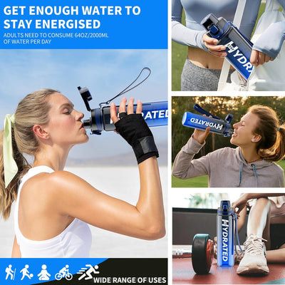 Mevoly Trinkflasche 1L, Wasserflasche BPA-Frei aus Tritan, 1 Liter Trinkflasche Sport Auslaufsicher