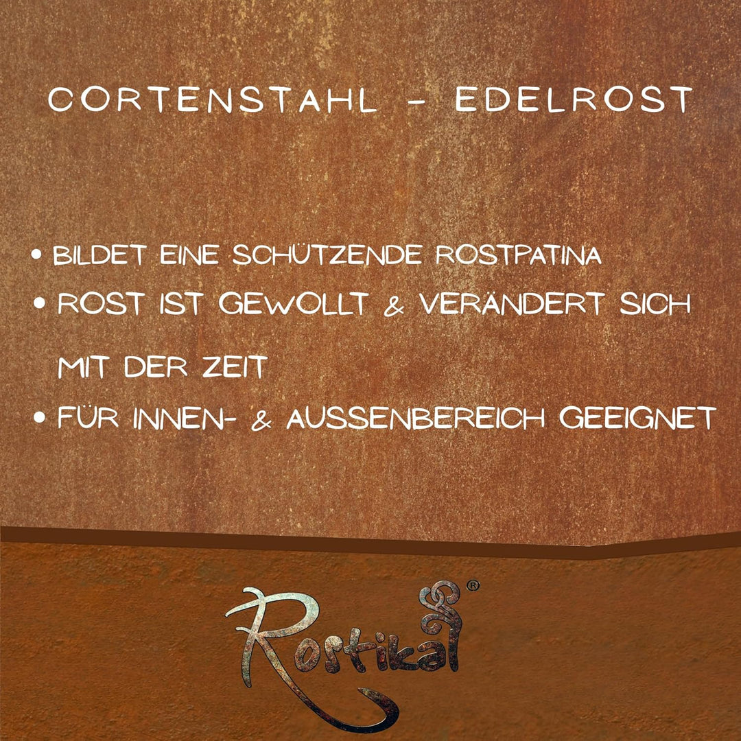 Rostikal Pusteblumen Gartendeko Rost Säule 1,15 m mit Blumenschale 50 x 50 cm Mit Schale 50 X 50 Cm