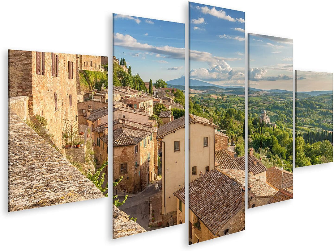 islandburner Bild auf Leinwand Landschaft Der Toskana Von Den Wänden Von Montepulciano Italien Bilde