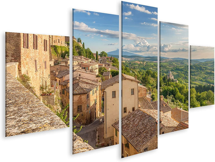 islandburner Bild auf Leinwand Landschaft Der Toskana Von Den Wänden Von Montepulciano Italien Bilde