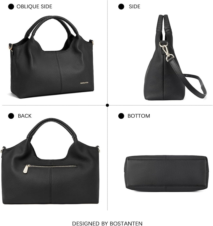 BOSTANTEN Damen Shopper Leder Handtasche Hobo taschen Top Griff Schultertasche Frauen Umhängetasche