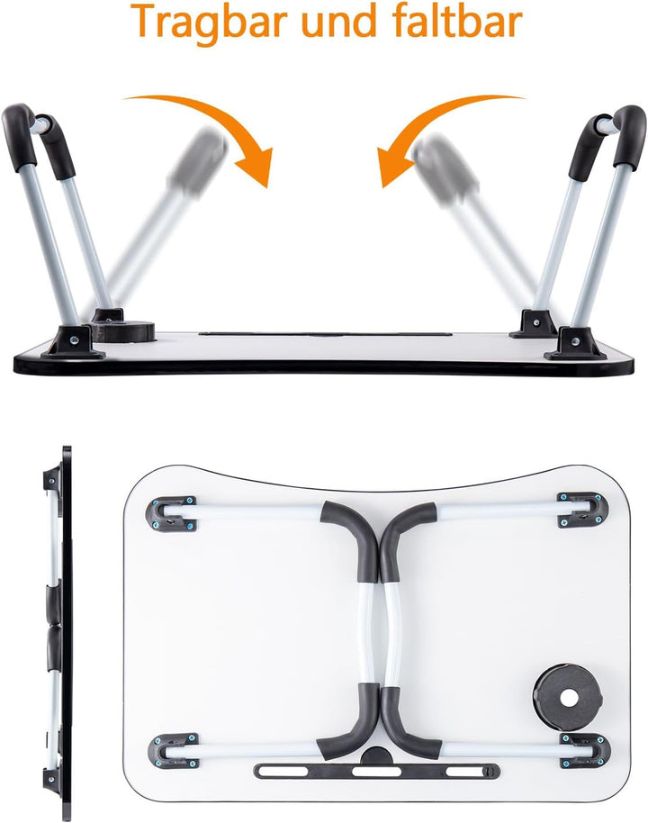 Youyijia Laptoptisch Betttablett Tablet-Ständer & Becherhalter – Laptop Tisch für Bett, Sofa & Boden