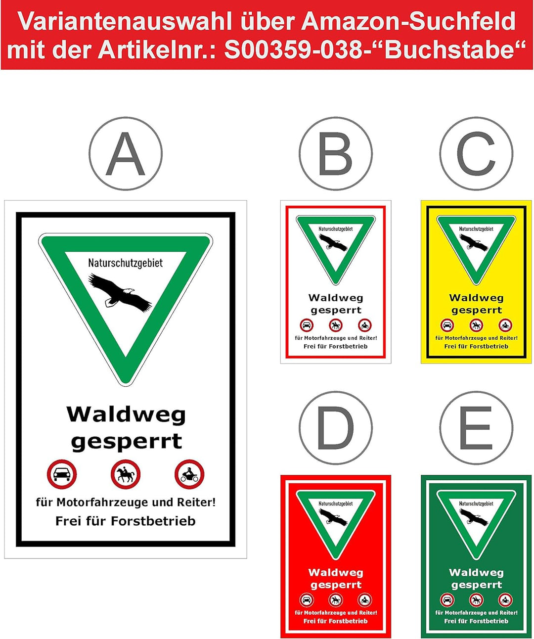 Melis Folienwerkstatt Schild Naturschutzgebiet Waldweg - 60x40cm - 3mm Aluverbund – 20 VAR S00359-03