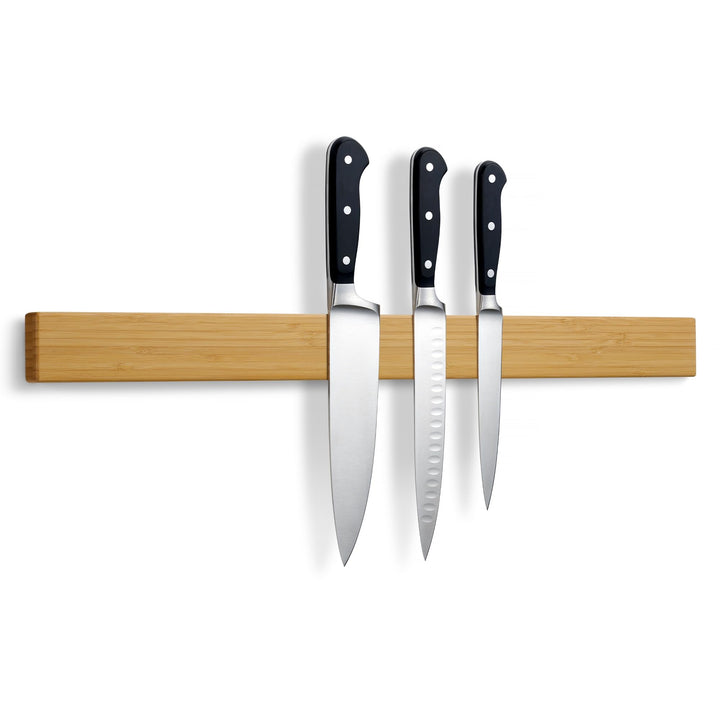 LARHN Magnetleiste für Messer, Magnetischer Messerhalter Wand, Selbstklebend aus Bambus, 60 cm Bambu