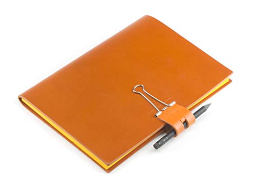 A5 Mind-Papers, revolutionäres X17-Karteikarten-Lernkarten-Box-Konzept! Recyceltes Leder orange, nac