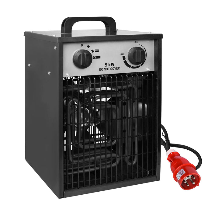Aufun Heizlüfter Elektroheizung 5KW Profi-Industrie Heizgerät Elektroheizer Heizstrahler Heizgebläse