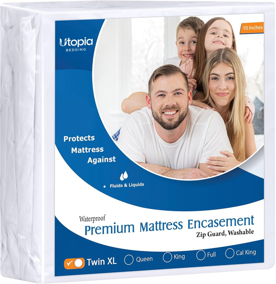 Utopia Bedding UBPREMIUM Matratzenüberzug, Polyester, Weiss/opulenter Garten, Twin XL Twin XL 25,4 c