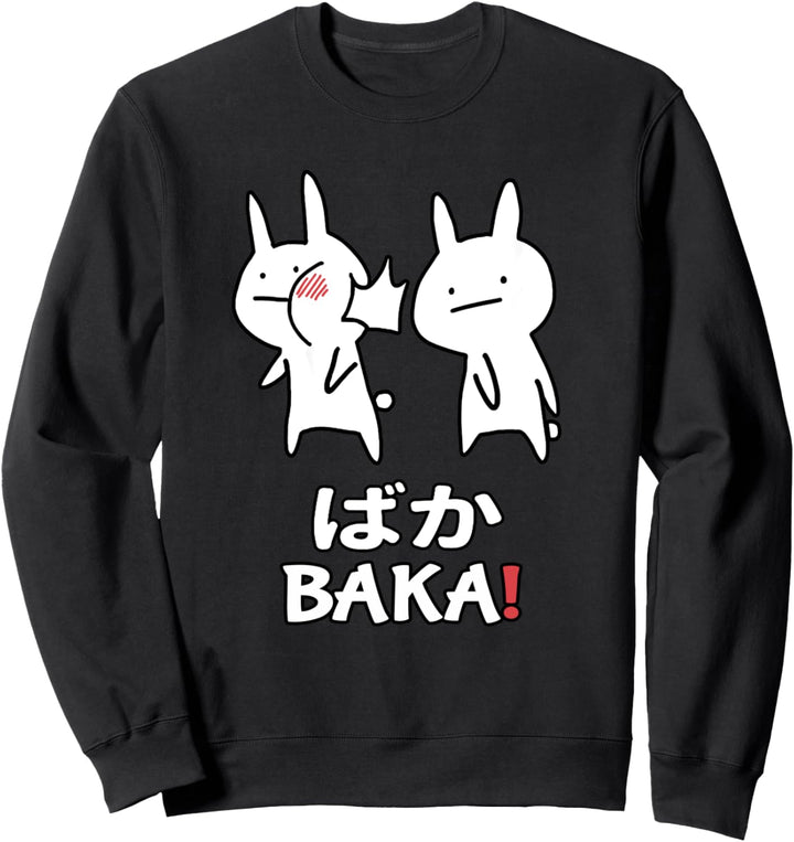 Lustiges Japan Baka Rabbit Ohrfeigen Anime und Manga Sweatshirt