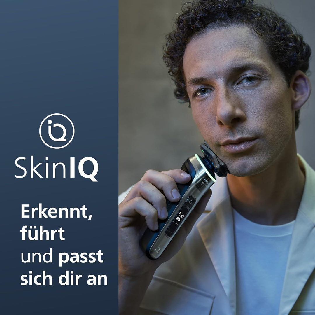 Philips Shaver S9000 – Elektrischer Nass-& Trockenrasierer für Männer, Dunkelchrom, Lift & Cut Syste