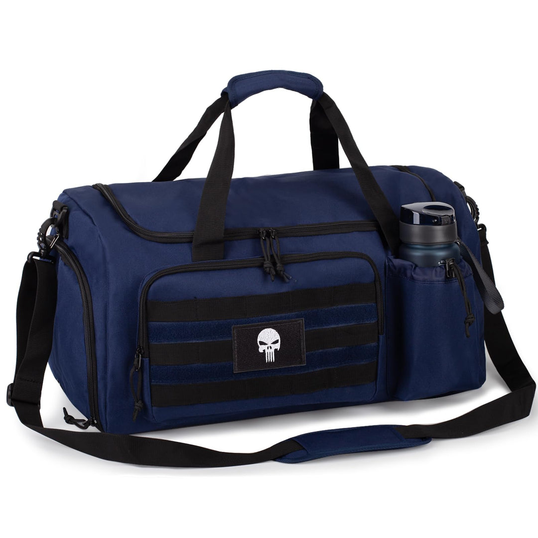 Taktische Sporttasche für Herren, 40L grosse Reisetasche mit Schuhfach, Sporttasche mit Nassfach, Mu