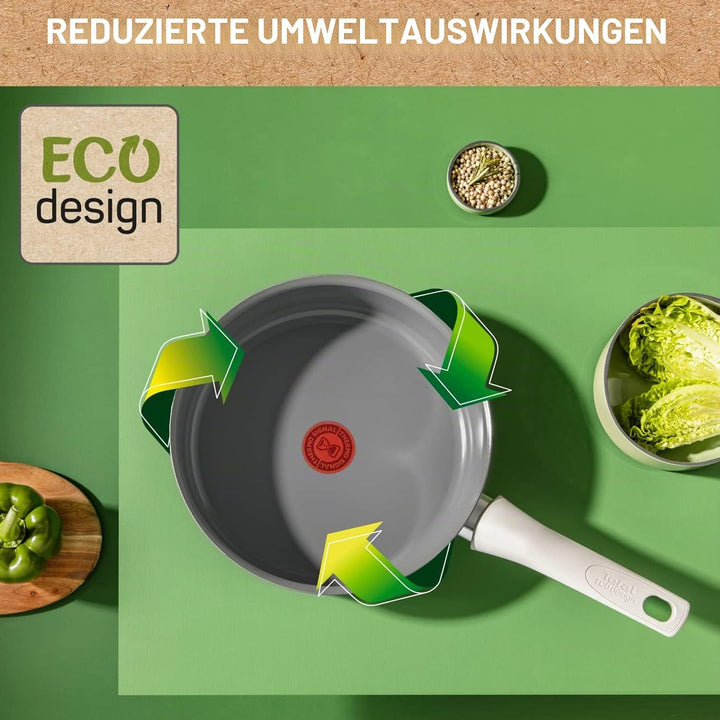 Tefal Renew On Schmorpfanne 24 cm, Antihaftbeschichtung, Keramik, Induktion, Thermo-Signal-Kochanzei
