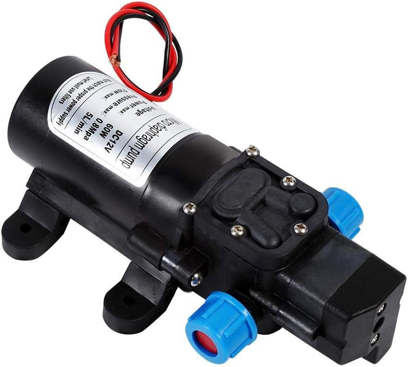 12 V Hochdruck-Wasserpumpe 5 l/min selbstansaugende Wasserpumpe für Gartensprinkler, Fenster und Tür