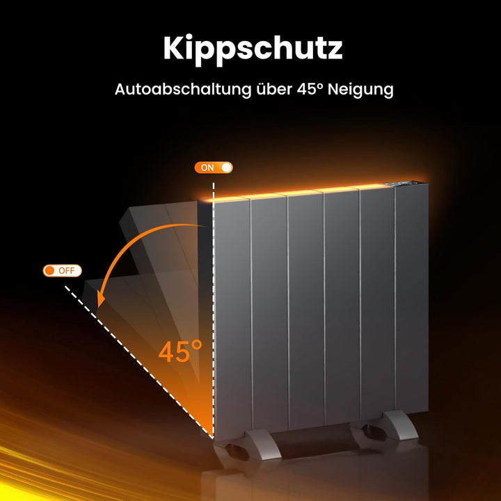 EMKE Konvektor-Heizung Elektroheizung Energiesparend Standgerät oder Wandmontag Anthrazit Elektrohei