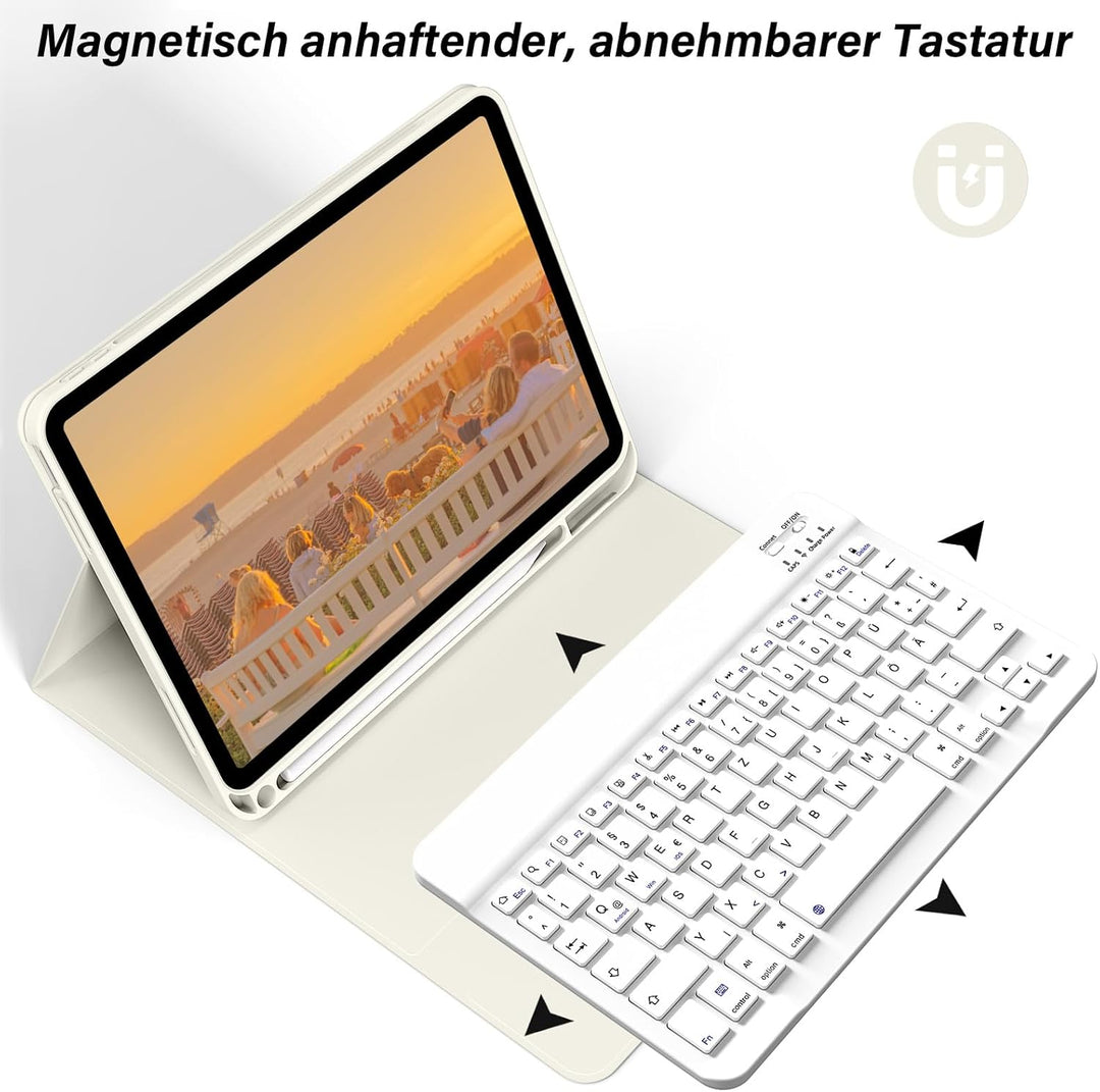 SZPSGC Hülle mit Tastatur für iPad A16 11. /10.Generation 11/10,9 Zoll 2025/2022, Magnetisches Anti-