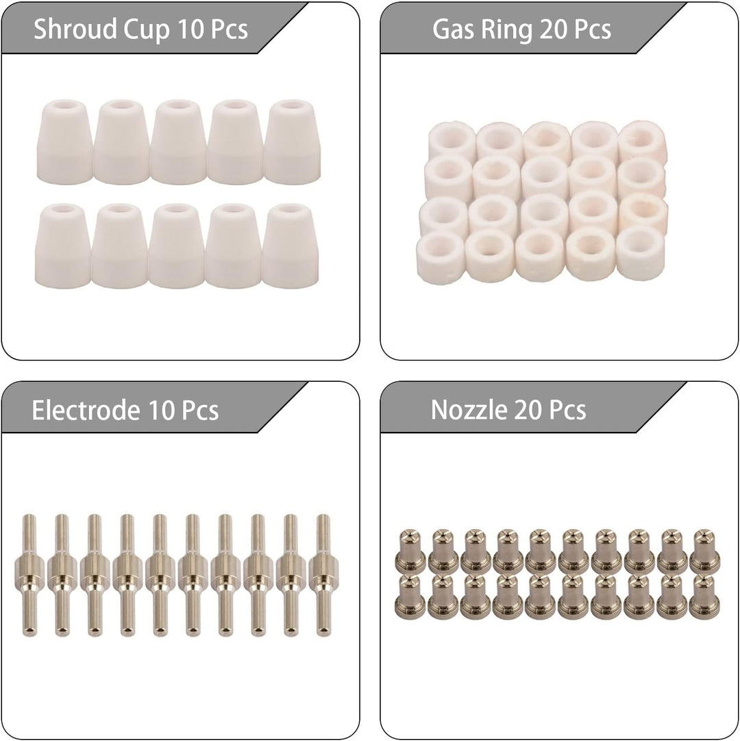 60pcs PT-31 Extended Air Plasma Cutting Düse Elektrode Verbrauchsmaterial Fit CUT-40 CUT-50D CT-312