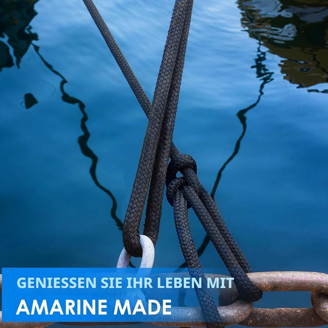 BOOMSTART 4 Stück Boot Seil 16mm Festmacherleine mit Auge Nylon Doppelt Geflochten Fenderseil Dock L