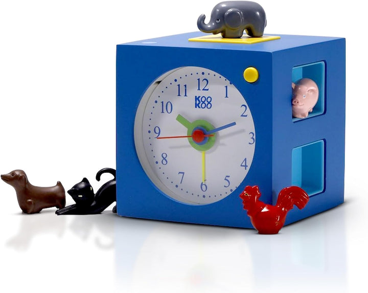 KOOKOO KidsAlarm Blau, Kinderwecker mit 5 Bauernhoftieren und echten Aufnahmen, Blau