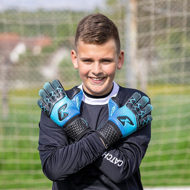 CATCH & KEEP® Protector – Fingerschutz Kinder Torwarthandschuhe - Premium Torhüterhandschuhe für Kin