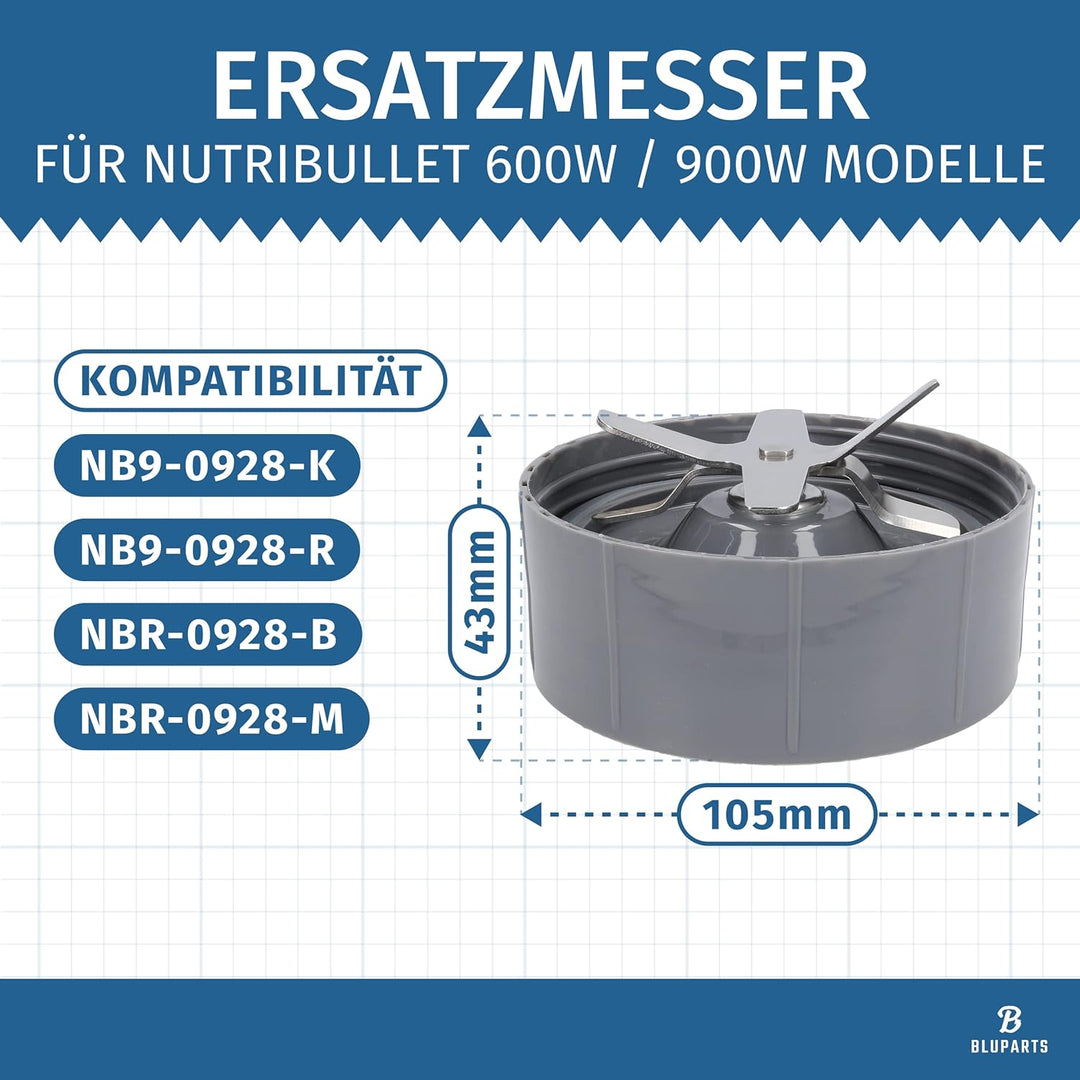 Ersatzmesser Messer für Nutribullet Klingenaufsatz Klingenbasis kompatibel mit 600W und 900W Modelle