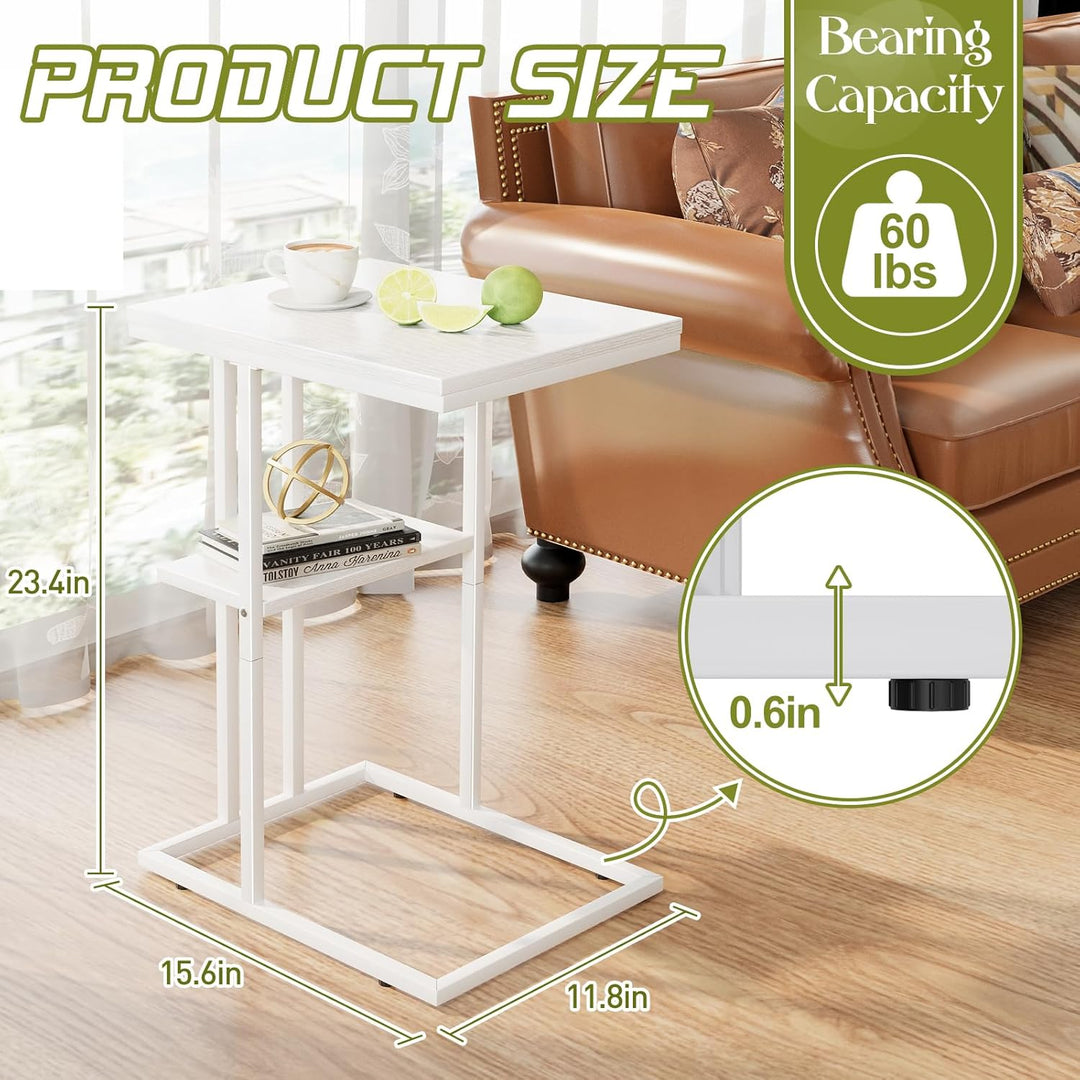 Beistelltisch C Form, Couch Beistelltisch, Kaffeetisch Kleiner Tisch, Sofa Tisch Beistelltisch Bett,