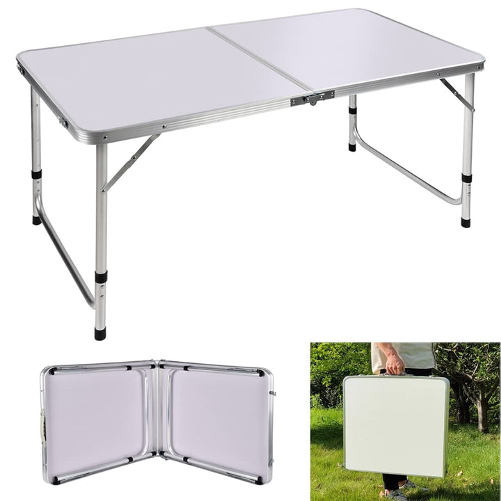 Aluminium-Klapptisch, tragbar, faltbar, Picknicktisch, Campingtisch, 3-fach höhenverstellbar, leicht