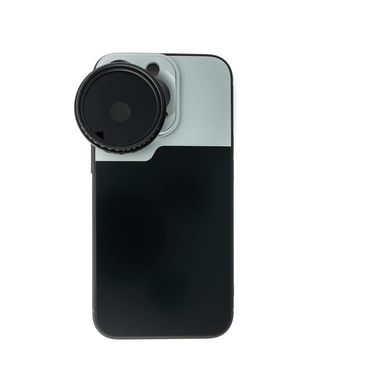 System-S ND Vario Filter 37 mm 2 bis 4000 Neutraldichte mit Hülle für iPhone 13 Pro Schwarz