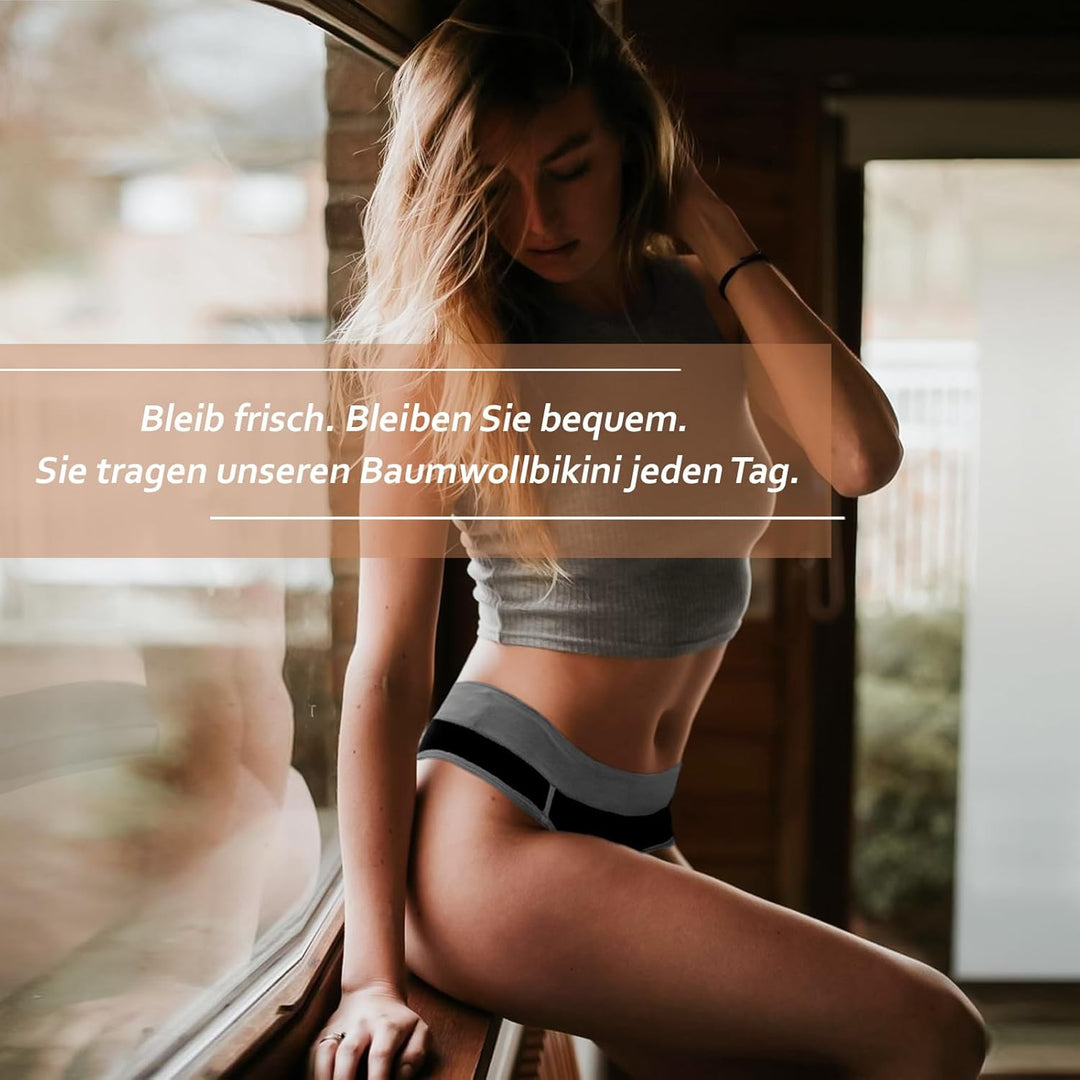 PHOLEEY 5er Pack Slips Damen Baumwolle Unterhosen Unterwäsche Frauen Atmungsaktiv Weich Bequem Slip