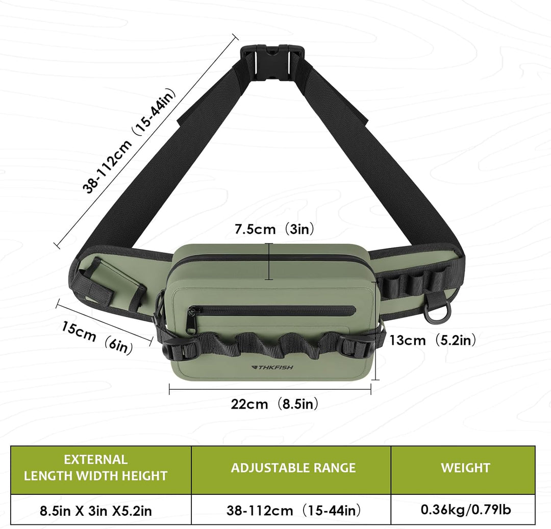 THKFISH Angeltasche Wasserdicht Hüfttasche IPX8, Bauchtasche Wasserdicht mit Luftdichtem Reissversch