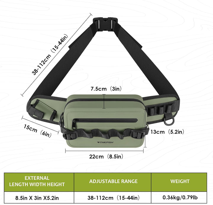 THKFISH Angeltasche Wasserdicht Hüfttasche IPX8, Bauchtasche Wasserdicht mit Luftdichtem Reissversch