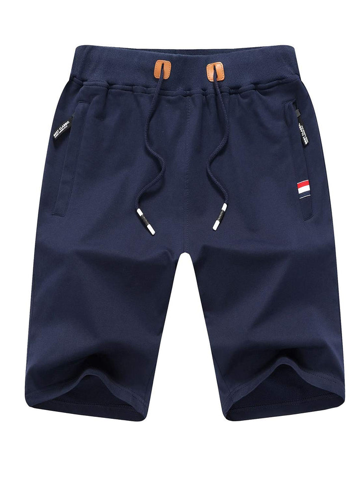 Tansozer Sport Shorts Herren Kurze Hose Baumwolle Mit Reissverschluss S Blau, S Blau