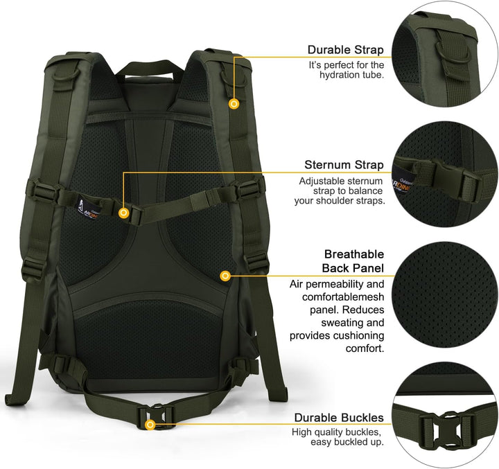 Mardingtop 28L/40L Militär Rucksack Wanderrucksäcke Trekkingrucksack Tactical Molle Rucksack für Cam