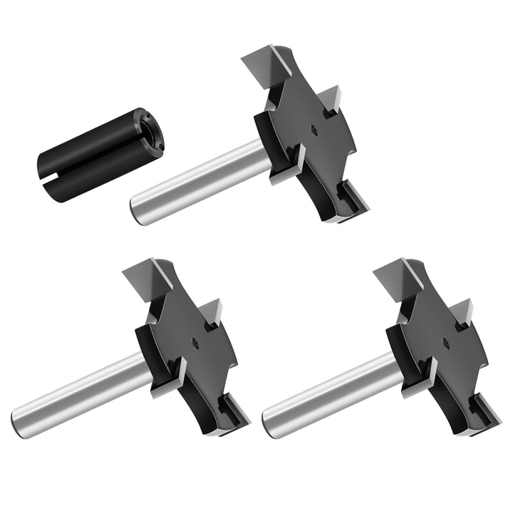 Spoilboard-Oberflächen-Fräser-Bit 6mm Schaft 4Stück,Extra grosser 38mm Schnittdurchmesser,Plattenabf