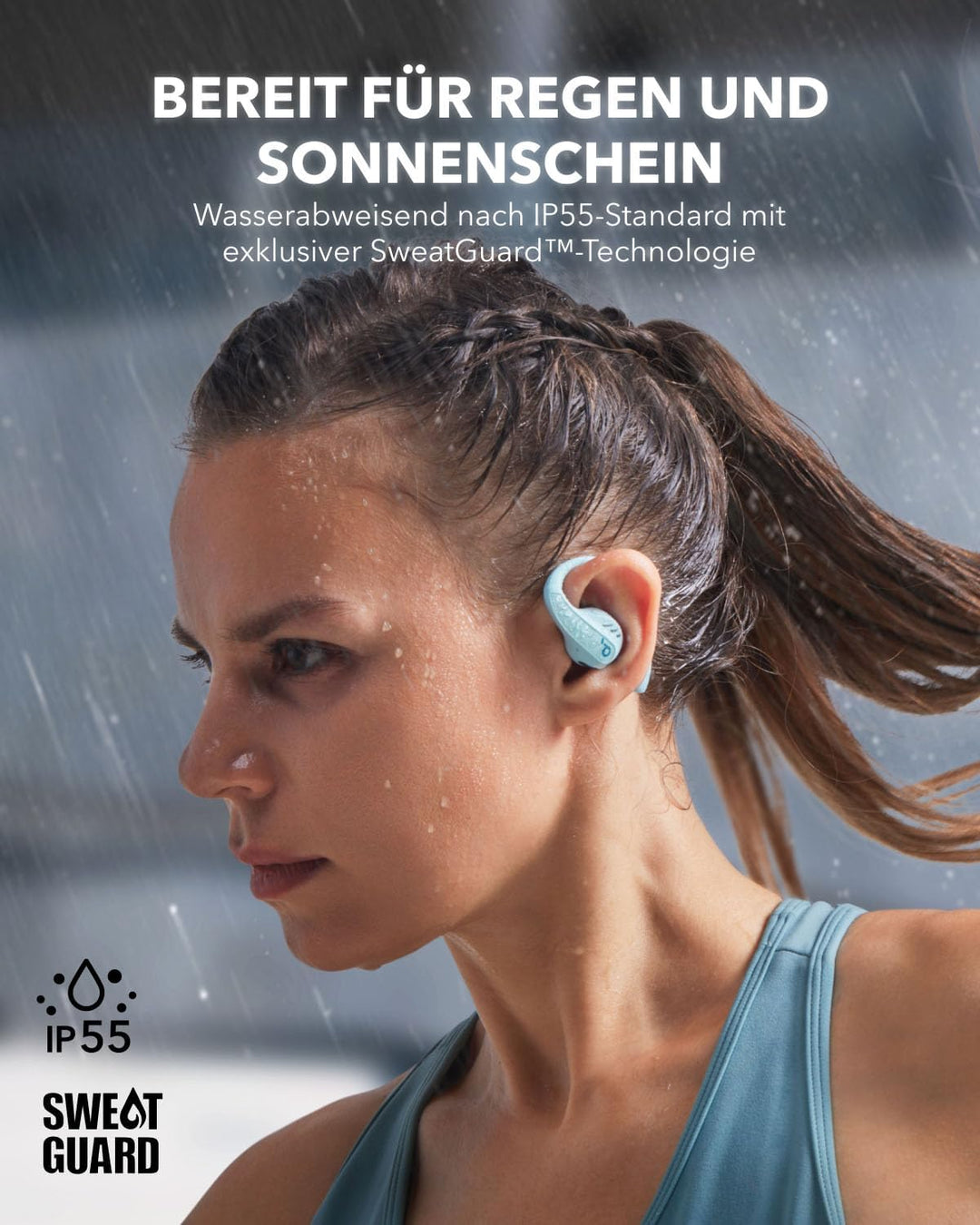 soundcore by Anker Open-Ear Kopfhörer AeroFit Pro, 46h Akku, Intensiver Sound LDAC, Ultra leicht, Be