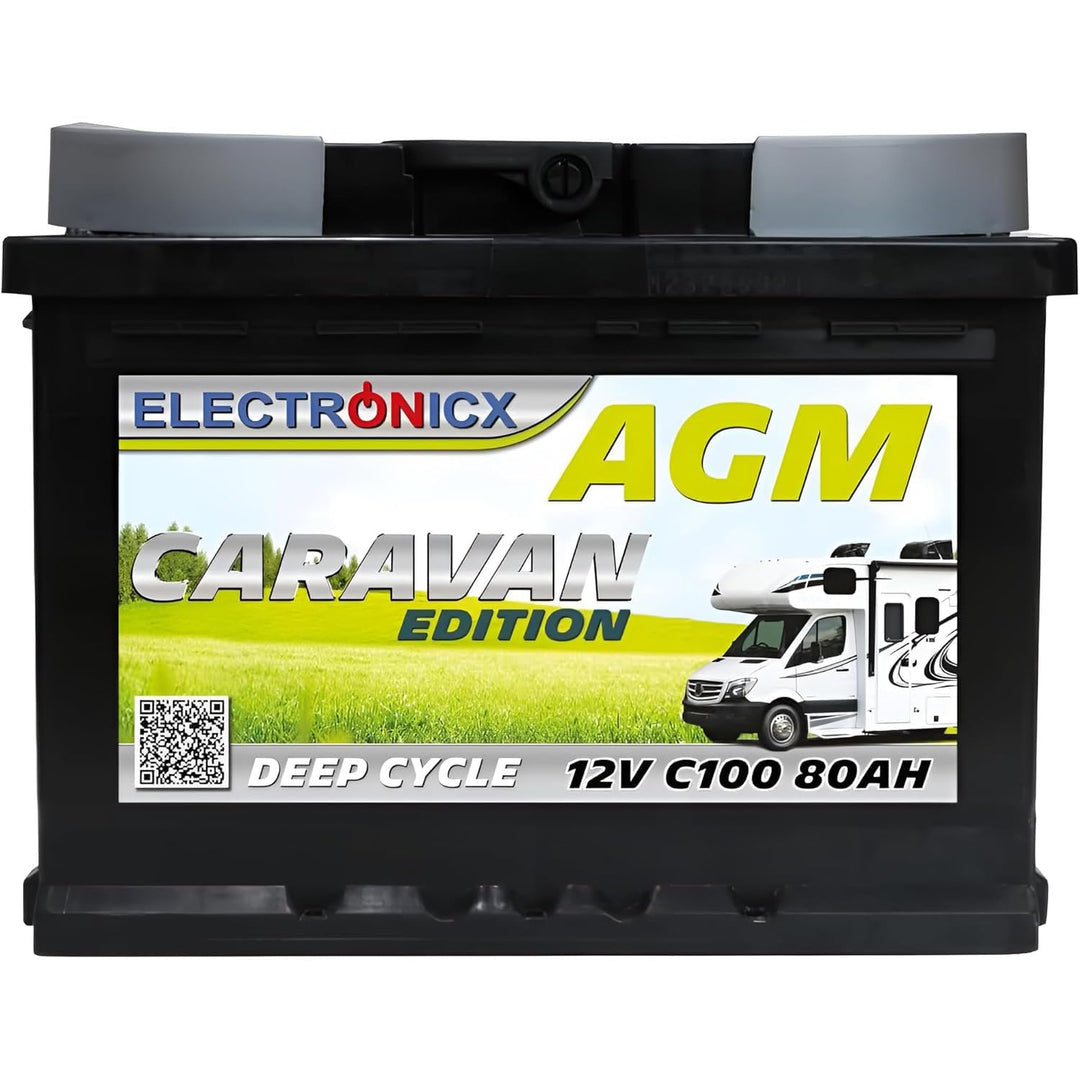 Electronicx 12V 80Ah Gel-Batterie – Zyklenfeste Solarbatterie für Wohnwagen, Camping und Marine – Wa