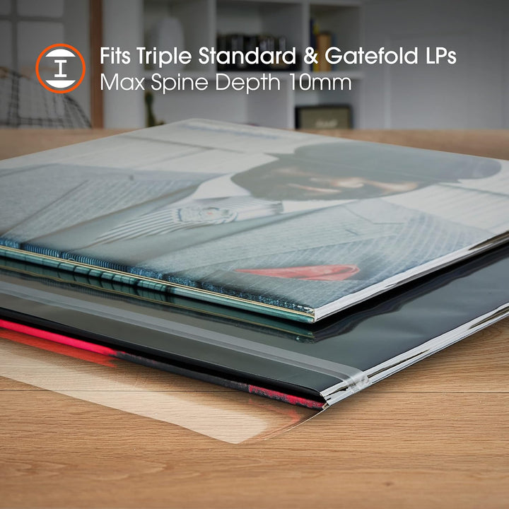 SPINCARE 50x Triple Schallplatten Hüllen | Für Meisten 1-2 Gatefold-LPs | Super Klar Und Wiederversc