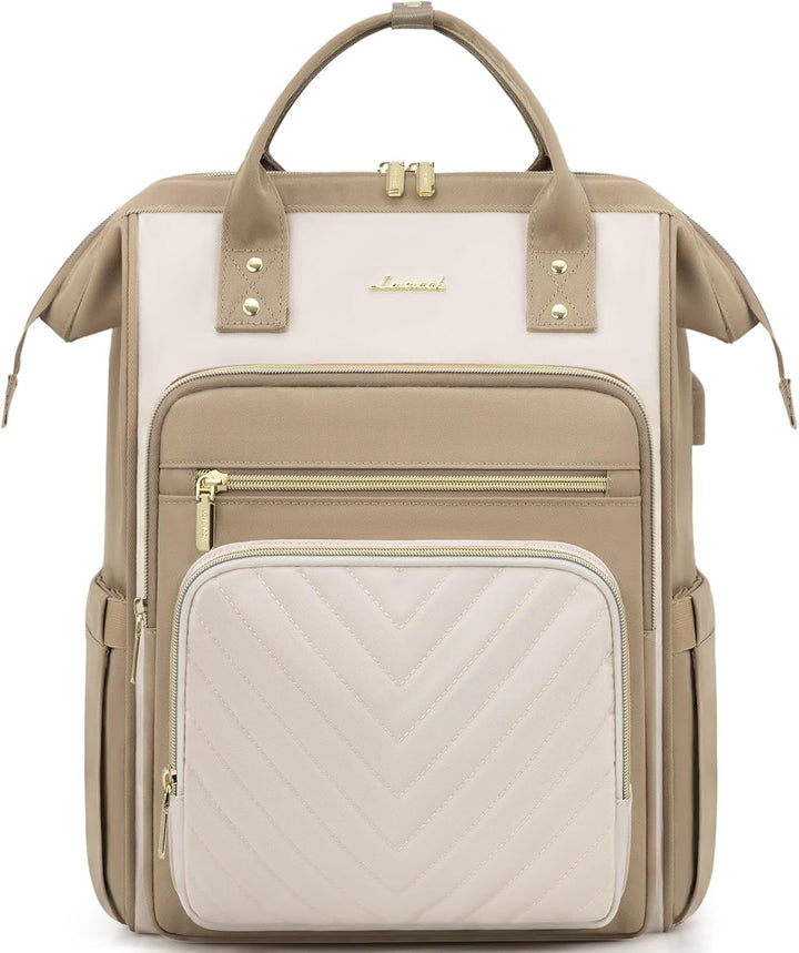 LOVEVOOK Rucksack Damen, 15,6 Zoll Laptop Schulrucksack Teenager Mädchen Wasserdicht, Elegant Reiser